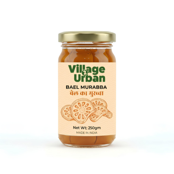Village2Urban Bael Murabba 250g | Traditional Recipe | No Added Preservatives | Digestive Wellness | Glass Jar